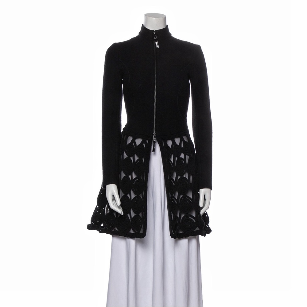 Emporio Armani Elegant Fashion Black Fancy Wool Evening Jacket XS